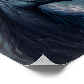 Black Unicorn Fantasy Art Poster (Ecke)