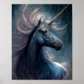 Black Unicorn Fantasy Art Poster (Vorne)