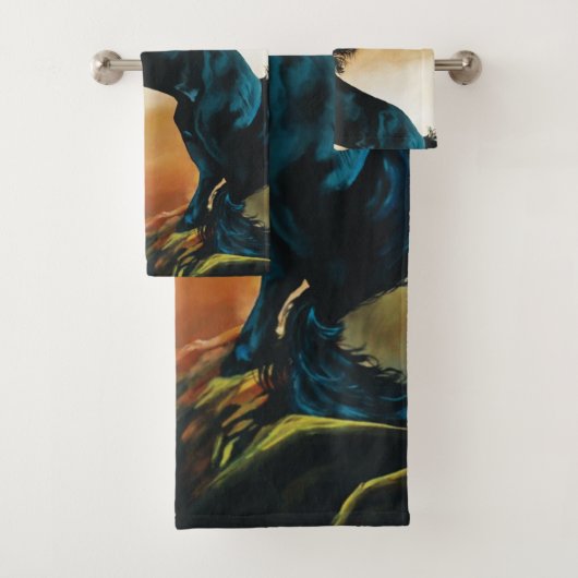 Black Unicorn Fantasy Dance Badhandtuch Set (Insitu)