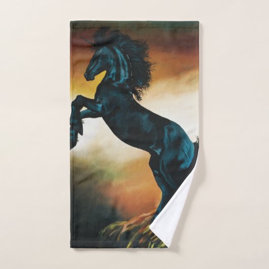 Black Unicorn Fantasy Dance Badhandtuch Set (Handtuch)