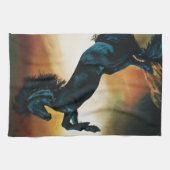 Black Unicorn Fantasy Dance Geschirrtuch (Horizontal)