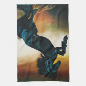 Black Unicorn Fantasy Dance Geschirrtuch (Vertikal)