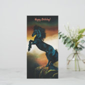 Black Unicorn Fantasy Dance Karte (Stehend Vorderseite)