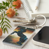 Black Unicorn Fantasy Dance Schlüsselanhänger (Vorderseite rechts)