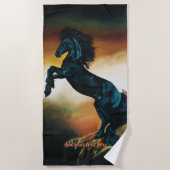 Black Unicorn Fantasy Dance Strandtuch (Vorderseite)