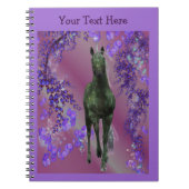 Black Unicorn Fantasy Horse Notebook Notizblock (Vorderseite)