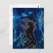 Black Unicorn Fantasy Postkarte (Vorne/Hinten)