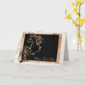 Black Unicorn Grußkarte Karte (Gelbe Blume)