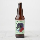 Black Unicorn Lila Red Sage Blume Hochzeit Bierflaschenetikett (Vorderseite)