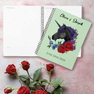 Black Unicorn Lila Red Sage Blume Hochzeit Planer