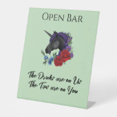 Black Unicorn Lila Red Sage Blume Open Bar Sockelschild (Vorderseite)