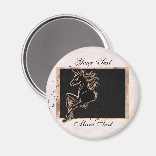 Black Unicorn Magnet (Vorderseite/Rückseite)