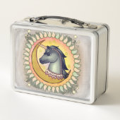 Black Unicorn Moon Metall Brotdose (Rückseite)