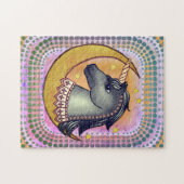 Black Unicorn Moon Puzzle (Horizontal)