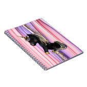 Black Unicorn Pink Ohren Notebook Notizblock (Rechte Seite)