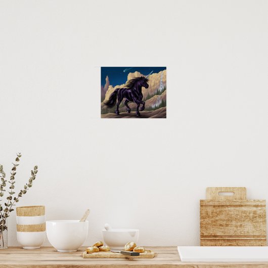 Black Unicorn Poster (Küche)
