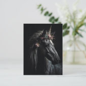 Black Unicorn Postkarte (Stehend Vorderseite)