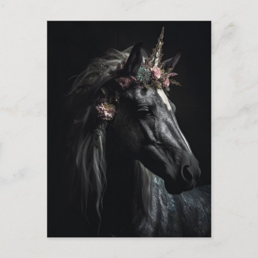 Black Unicorn Postkarte (Vorderseite)