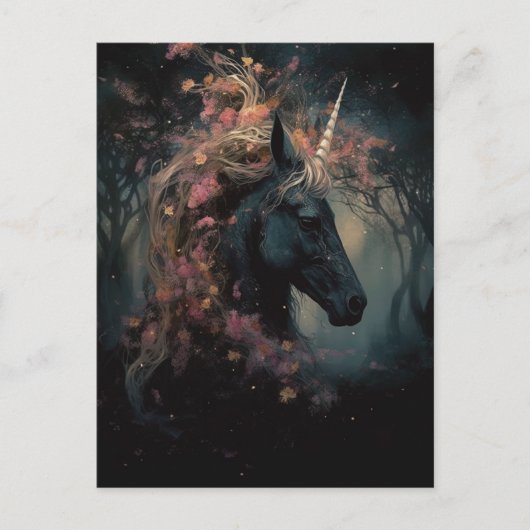 Black Unicorn Postkarte (Vorderseite)