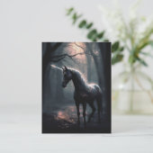 Black Unicorn Postkarte (Stehend Vorderseite)