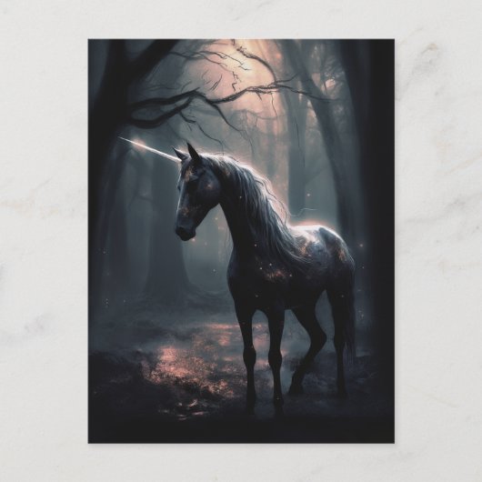 Black Unicorn Postkarte (Vorderseite)