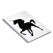 Black Unicorn Silhouette Notebook Notizblock (Rechte Seite)