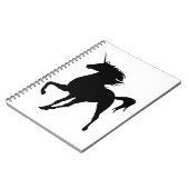 Black Unicorn Silhouette Notebook Notizblock (Linke Seite)