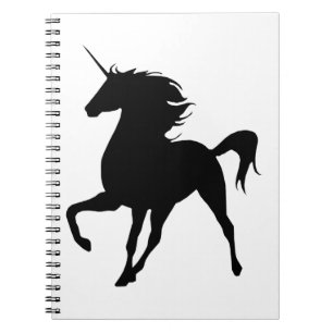 Black Unicorn Silhouette Notebook Notizblock