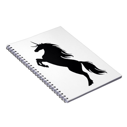 Black Unicorn Silhouette Notebook Notizblock (Rechte Seite)