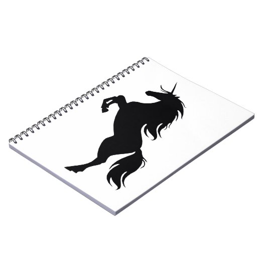 Black Unicorn Silhouette Notebook Notizblock (Linke Seite)