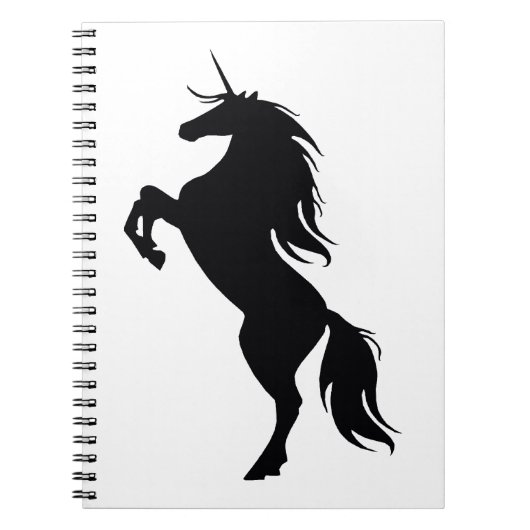 Black Unicorn Silhouette Notebook Notizblock (Vorderseite)