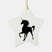 Black Unicorn Silhouette Startort Ornament (Rechts)