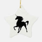 Black Unicorn Silhouette Startort Ornament (Vorne)