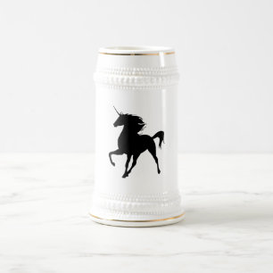 Black Unicorn Silhouette Stein Bierglas