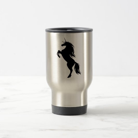 Black Unicorn Silhouette Travel Mug Reisebecher (Mittel)