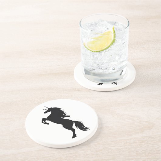 Black Unicorn Silhouette Untersetzer (Seite)