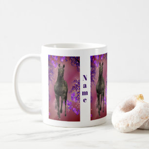 Black Unicoron Blume Fantasie Personalisiert Kaffeetasse