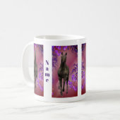 Black Unicoron Blume Fantasie Personalisiert Kaffeetasse (Vorderseite Links)