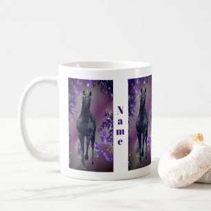 Black Unicoron Blume Fantasie Personalisiert Kaffeetasse