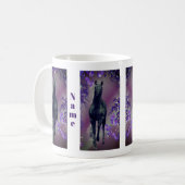 Black Unicoron Blume Fantasie Personalisiert Kaffeetasse (Vorderseite Links)