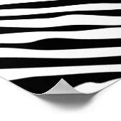 Black Unicoron Silhouette auf Zebra Print Poster (Ecke)