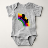 Black Unicoron Silhouette Rainbow Baby Bodysuit Baby Strampler (Vorderseite)