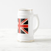 Black Union Jack (Art Style) Bierglas (VorderseiteRechts)