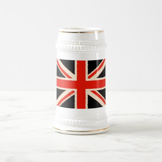 Black Union Jack (Art Style) Bierglas (Mittel)