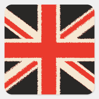 Black Union Jack (Art Style) Quadratischer Aufkleber