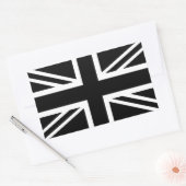 Black Union Jack British (UK) Country Flag Rechteckiger Aufkleber (Umschlag)