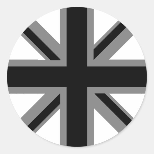 Black Union Jack Runder Aufkleber (Vorderseite)