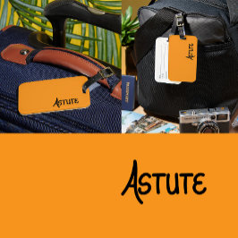 Black unique Hand Lettered Vocabulary Astute Gepäckanhänger