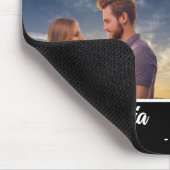 Black Unser erster Valentinstag zusammen 2 Fotos Mousepad (Ecke)