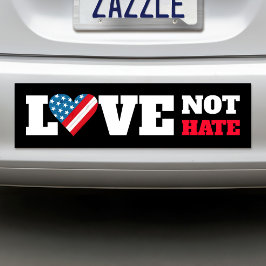 Black USA Flag Herz-Liebe nicht hassen Bold Rustic Autoaufkleber